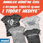 Anneler Günü`ne Özel 2 İstanbul Tişörtü Alana 3.sü Hediye