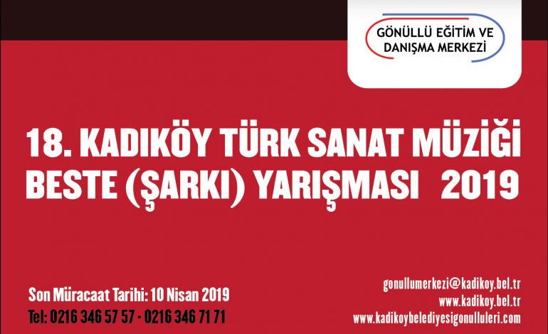 18. Kadıköy Türk Sanat Müziği Beste Yarışması Başladı