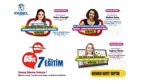 BESLENME ve DİYETETİK ATÖLYESİ 7 EĞİTİM 1 REFERANS MEKTUBU SADECE 65 TL 19-20 ARALIK 2020