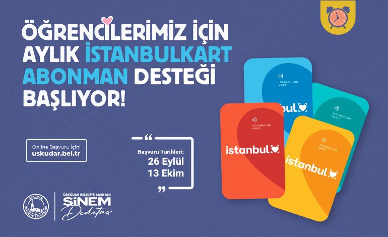 Üsküdar Belediyesi’nden Öğrencilere İstanbulkart Abonman Desteği